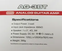 Aria Pro 2 Analog Mini Guitar Amplifier AG-3BT Desktop Amp Sarum Guitars Salisbury 01 - Click to enlarge