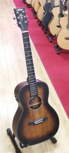 Vintage Parlour Electro Acoustic Guitar Natural Finish In Stock Sarum Guitars & Drums Salisbury Wiltshire 01